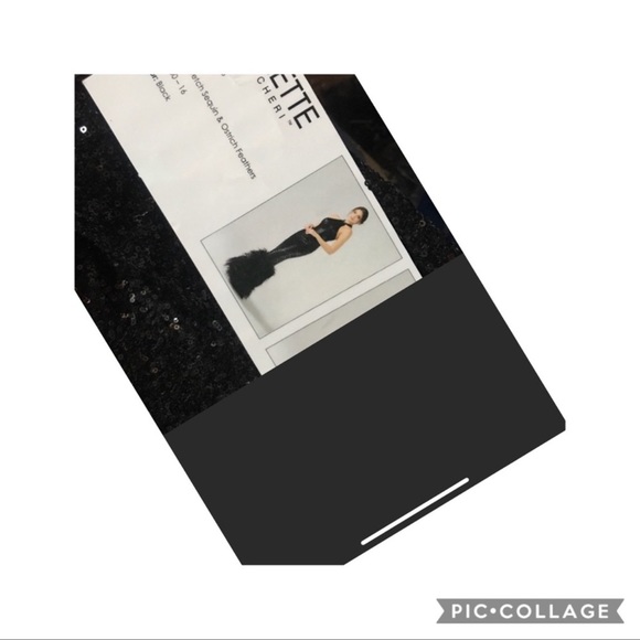 Colette for Mon Cheri sequins ELEGANT OSTRICH bottom long Gown - Picture 8 of 8